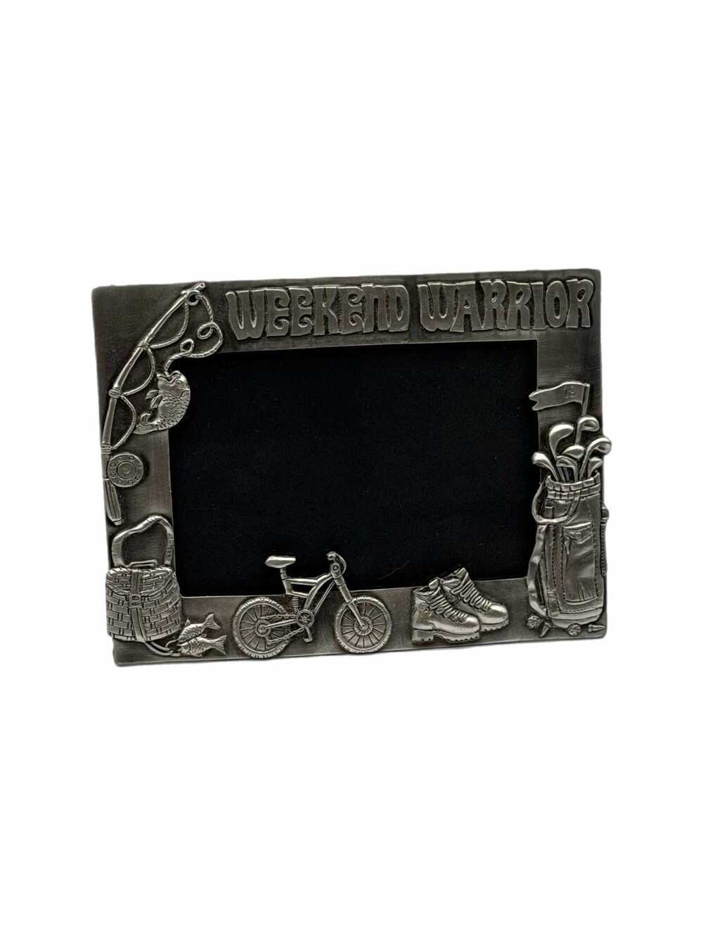 Vintage Sixtrees “Weekend Warrior” Pewter Picture Frame – 4x6-Inch Photo
